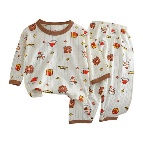 Fesfesfes Baby Outfit Toddler Kids Kid Girls Boys' Casual Long Sleeve Casual Homewear Thin Home Clothing Two Piece Set 2-3 Years