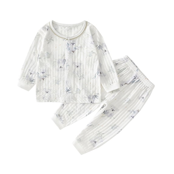 Fesfesfes Baby PJS Sets Casual Short Sleeve Tops and Pants Sets Round Neck Collar Pajamas Sets Printed Loungwear