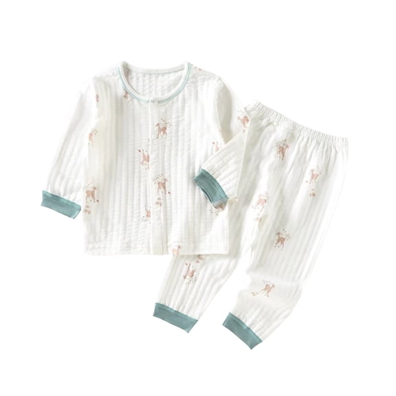 Fesfesfes Baby PJS Sets Casual Short Sleeve Tops and Pants Sets Round Neck Collar Pajamas Sets Printed Loungwear