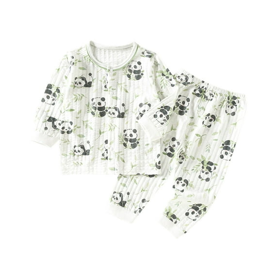 Fesfesfes Baby PJS Sets Casual Short Sleeve Tops and Pants Sets Round Neck Collar Pajamas Sets Printed Loungwear