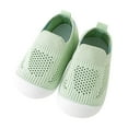 thumbnail image 1 of Fesfesfes Baby Spring Knit Indoor Shoes Non-Slip Soft Sole Toddler First Walking Shoes Breathable Floor Socks for Crawling and Learning to Walk,Lightweight Round Toe(Green#1,24-30 Months), 1 of 3
