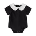 thumbnail image 1 of Fesfesfes Baby Toddler Boys Girls Summer Round Collar Romper, Cute Short Sleeve Cotton Bodysuit Onesie Outfit for Daily Play Wear Kids 0-18 Months Old., 1 of 8