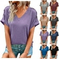 thumbnail image 1 of Fesfesfes Basic Tees for Womens Cap Sleeve Tank Tops Casual T-Shirt Loose Fit Basic Womens Shirts Casual 3XL(US:14), 1 of 7