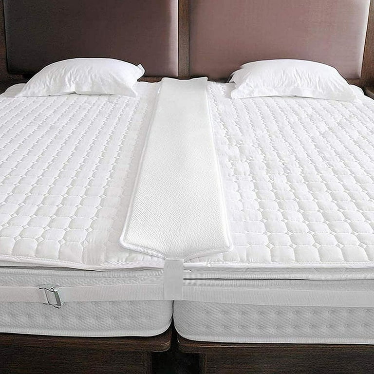 Tutunaumb Twin to King Bed Bridge Converter Kit Mattress Connector with Strap Fall Winter 2022 White