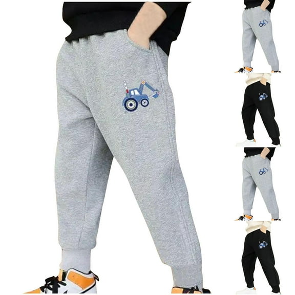 Fesfesfes Big Kids Sweatpants Printed Pants for Boys And Girls Elastic Waist Sport Pants Outside Children Long Pants