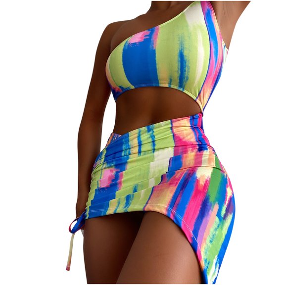 Fesfesfes Bikinis for Women One Shoulder Swimsuit Fashion Comfortable Loose Sleeveless Swimsuit Top Blouse Casual Under 10$