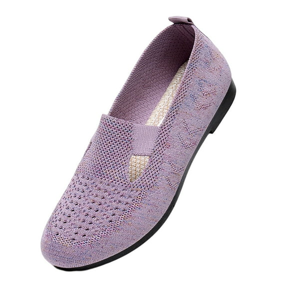 Fesfesfes Black Dress Shoes for Women Almond Toe Fashion Ventilate Casual Round Head Comfy Casual Shoes 41(8.5)