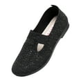 thumbnail image 1 of Fesfesfes Black Dress Shoes for Women Almond Toe Fashion Ventilate Casual Round Head Comfy Casual Shoes 41(8.5), 1 of 5