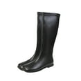 thumbnail image 1 of Fesfesfes Black Flats Short Boots For Women Fall And Winter Single Boots Flat Boots Back Zipper Foolproof Soft Faux-Leather Versatile And Naked Boots 6(37), 1 of 7