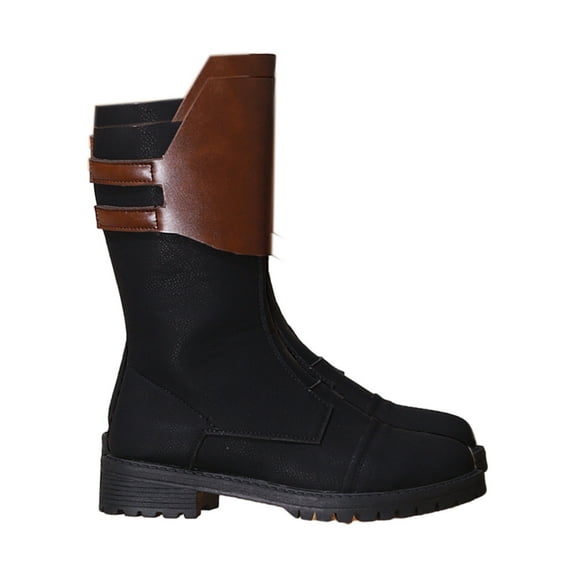 Fesfesfes Black Flats Women's Retro Elastic Ankle Boots Fashion Flat Heel Round Toe Flat Heeled Calf Boot 5.5(36)