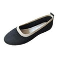 thumbnail image 1 of Fesfesfes Black Loafers for Women Almond Toe Solid Color Round-Toe Flats Shoes Lightweight Soft Casual Shoe 36(5.5), 1 of 1