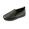 thumbnail image 1 of Fesfesfes Black Loafers for Women Round Toe European And American Large Size Flat Shoes New Casual Loafers 39(8), 1 of 9