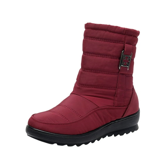 Fesfesfes Black Platform Boots for Women Outdoor Women Snow Boots Round Toe Shoes Slip On Ankle Boots Casual Boots 38(US:6.5)