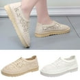 thumbnail image 1 of Fesfesfes Black Shoes Women Round Toe Fashion Mesh Cloth Lace Flower Shoes Casual Lightweight Ventilate Comfortable Flats Shoes 37(6), 1 of 6