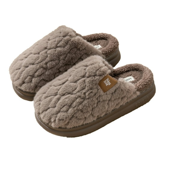 Fesfesfes Black Shoes Women Slippers For Women A Pair Of Lazy Slippers Curly Cozy Flat Slide Slippers Comfy Soft Non-Slip House Shoes Indoor And Outdoor Warm Gift 6.5(38)