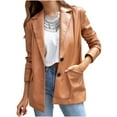 thumbnail image 1 of Fesfesfes Blazer Coat for Women Casual Long Sleeve Solid Turndown Collar Buttons Coat Clearance Under $10, 1 of 7