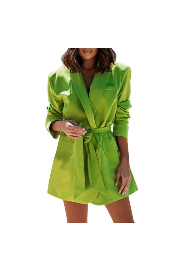 Blazer Coat for Women Casual Solid Turn Down Collar Jacket Long Sleeve Coat Outerwear Blazer