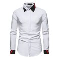 thumbnail image 1 of Fesfesfes Blouse Shirt for Men Fall Colorblock Casual Business Slim Fit Long Sleeve Turndown Top Blouse Sale on Clearance, 1 of 9