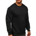 thumbnail image 1 of Fesfesfes Blouse Shirt for Men Long Sleeve Round Neck Solid Sweatshirt Pullover Sweatshirt Warm Fleece Sweatshirt Tops, 1 of 7