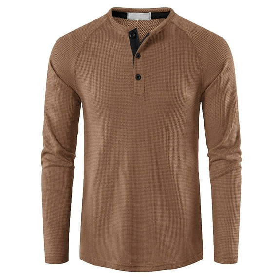 Fesfesfes Blouse Shirt for Men Stand Collar Long Sleeve T-Shirt Solid Bottoming Shirt Wagoff Top