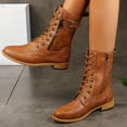 thumbnail image 1 of Fesfesfes Booties For Women Low Heel Womens Cowgirl Boots Riding Casual Warm Low Heels Knee Middle Tube Shoes 7.5(39), 1 of 9