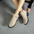 thumbnail image 1 of Fesfesfes Boots Women Large Size Solid Color Flannelette Mid-calf Boots Non-slip Boots With Thick Heels 5.5(36), 1 of 8