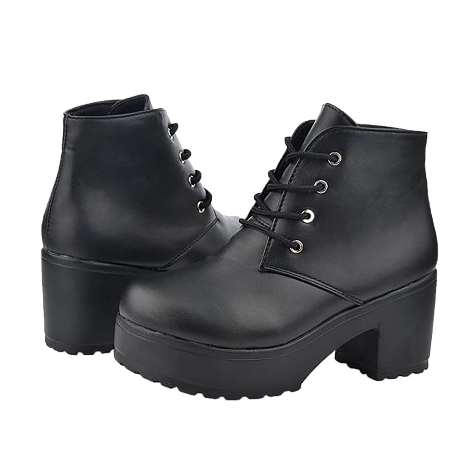 Boots for Teen Girls Retro Flat Bottom Shoes Casual Plus Size Slip On Double Zipper Shoes 4.5(35)