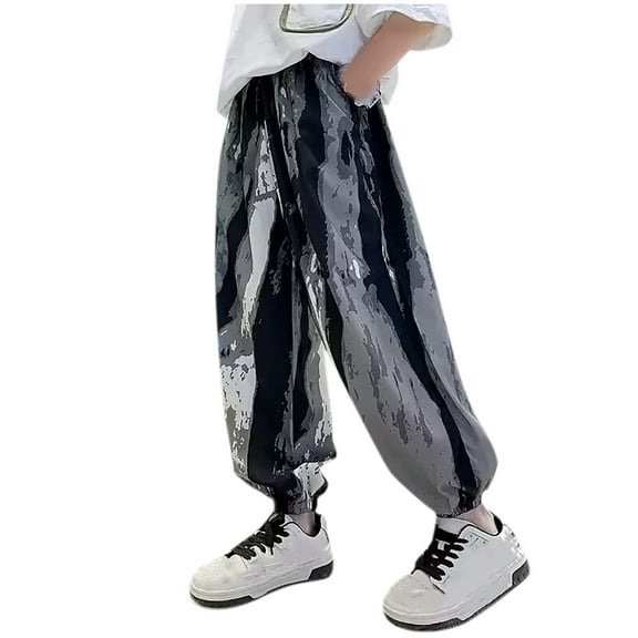 Fesfesfes Boys And Girls Summer Pants Thin Ice Silk-drying Trousers For Teen Boys and Girls Bloomers Pants