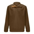 thumbnail image 1 of Fesfesfes Boys Color Block Button Down Collar Shirt Long Sleeve Comfortable Pullover Top for Kids Age 5 to 15 Years Casual Everyday Wear Soft Breathable Classic Crewneck Shirt(Brown,12-13 Years), 1 of 8