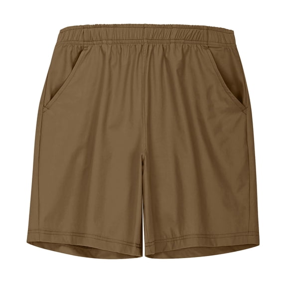 Fesfesfes Boys Fast-Drying Sports Shorts,Fashion Leisure Solid Color Casual Shorts for Ages 4-17 Years,Lightweight Playwear(Brown,4 Years)