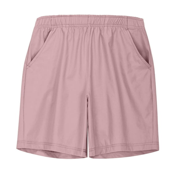 Fesfesfes Boys Fast-Drying Sports Shorts,Fashion Leisure Solid Color Casual Shorts for Ages 4-17 Years,Lightweight Playwear(Pink,4 Years)