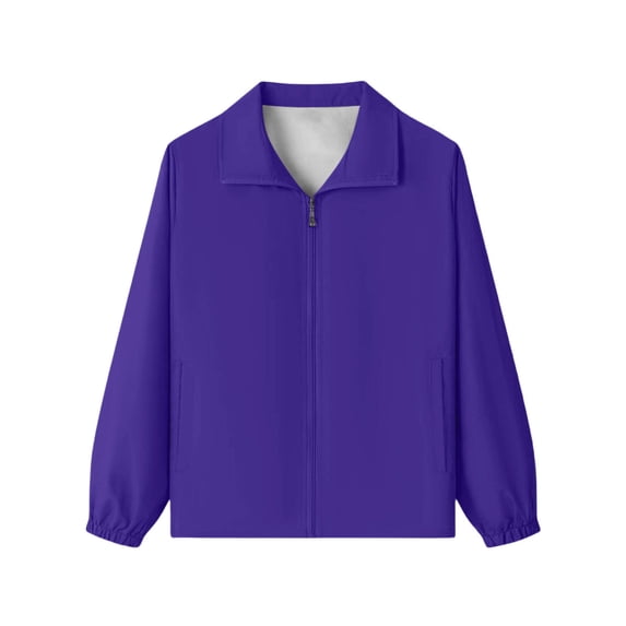 Fesfesfes Boys Girls Lightweight Windbreaker Jacket Full Zip Collared Active Outdoor Coat for Kids Teenagers Ages 7-17 Years