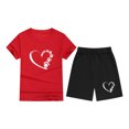 thumbnail image 1 of Fesfesfes Boys and Girls' Short Sleeve Button-Down Top and Shorts Set Casual 2 Piece Summer Outfits,Lightweight Breathable Clothing Sets,Round Neck Playwear for Children(Dark Gray#2,12 Years), 1 of 3