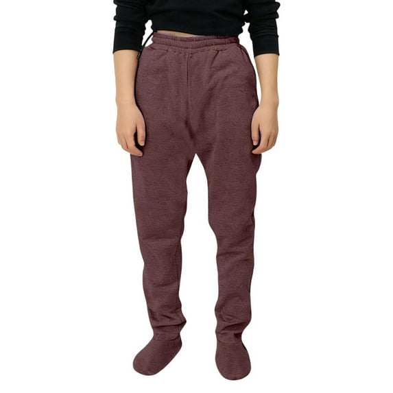 Fesfesfes Boys Solid Color Elastic Waist Knit Sweatpants With Side Pockets Kids Winter Casual Sports Pants Long Pants For Children Comfortable Soft Breathable Home Wear(Wine#1,12-13 Years)