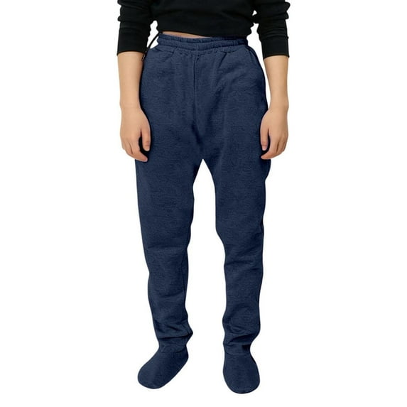 Fesfesfes Boys Solid Color Elastic Waist Knit Sweatpants With Side Pockets Kids Winter Casual Sports Pants Long Pants For Children Comfortable Soft Breathable Home Wear(Navy#1,9-10 Years)