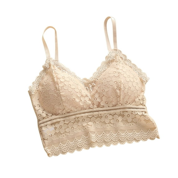 Fesfesfes Bras for Women Stretchy Breathable Bras Shockproof Yoga Vest Bralette Push Up Underwear Bras Girls Lace Patchwork Tank Tops with Built in Bras