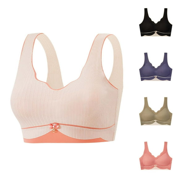 Fesfesfes Bras for Women Wireless Women's Push-up Non-slip Lace Flower Surface Beautiful Back Seamless Push-up One-piece Bra Wirefree Bras for Women High Support