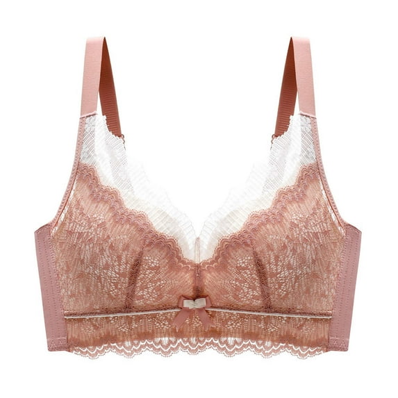 Fesfesfes Bras for Women Comfortable Breathable Hollow Lace Bras Unwired Small Adjustment Lift Push Up Bras High Support Underwear Bras