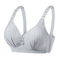 thumbnail image 1 of Fesfesfes Bras for Women Padded Shaped Bras Wire Free Side Lifted Underwear Bras Elegant Striped Printed Bras Gather Push Up Unwired Everyday Bras, 1 of 8