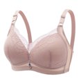 thumbnail image 1 of Fesfesfes Bras for Women Solid Color Mesh Lace Patchwork Bras No Underwire Side Stowed Bras Zircon Metal Pendant Gather Push Up Bras Underwear, 1 of 6