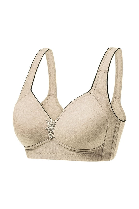 Bras for Women Wire Free Side Lifted Underwear Bras One-Piece Shockproof Suspender Bras Solid Color Everyday Bras