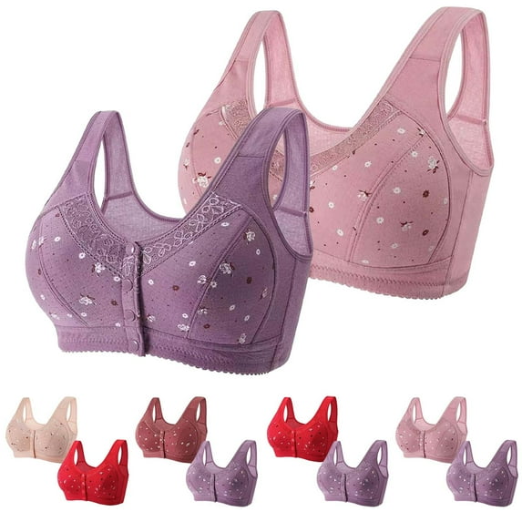 Fesfesfes Bras for Women Wireless Ladies Front Closure Bra Underwear Bras High Support Bras for Women