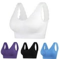 thumbnail image 1 of Fesfesfes Bras for Women Wireless Yoga Solid Sleeveless Cold Shoulder Casual Tanks Blouse Tops Intimates Women Bras, 1 of 3