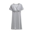 thumbnail image 1 of Fesfesfes Button Down Maternity Dress Short Sleeve Fallow Neck Print Breastfeeding Friendly Pregnancy Dress for Women Nursing Wear(Gray,M), 1 of 2