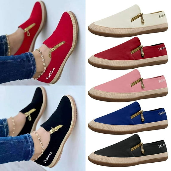 Fesfesfes Canvas Shoes for Women Casual Shoes Solid Color Platform Sole Rope Canvas Shoes 36(5.5)