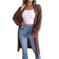thumbnail image 1 of Fesfesfes Cardigan for Women Fall Winter Solid Lapel-Neck Long Cardigan Sweater Coat Tops On Sale, 1 of 8