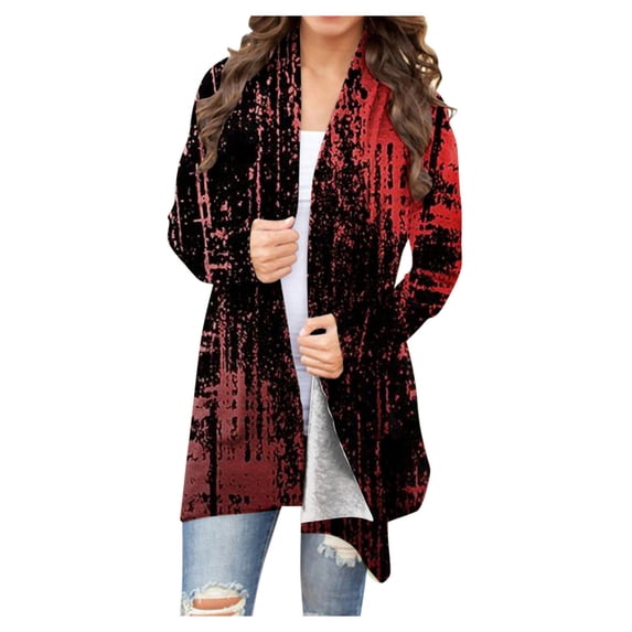 Fesfesfes Cardigans for Women Halloween Print Cardigan Tops Loose Long Sleeve Shirts Fall Coat Casual Cardigan Blouse Fall Saving