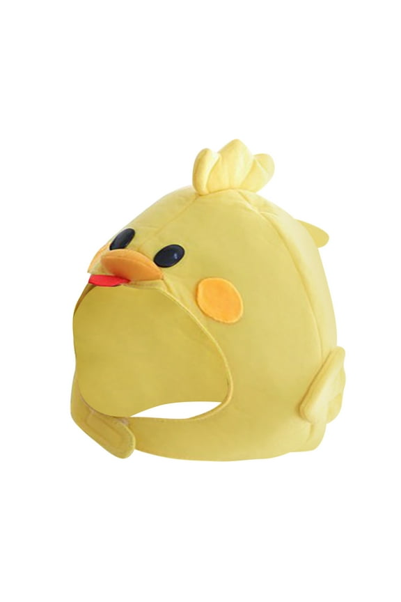 Fesfesfes Cartoon Funny Headgear Adorable Plush Chick Hat Cosplay Costume Lovely Dressy Up Hat