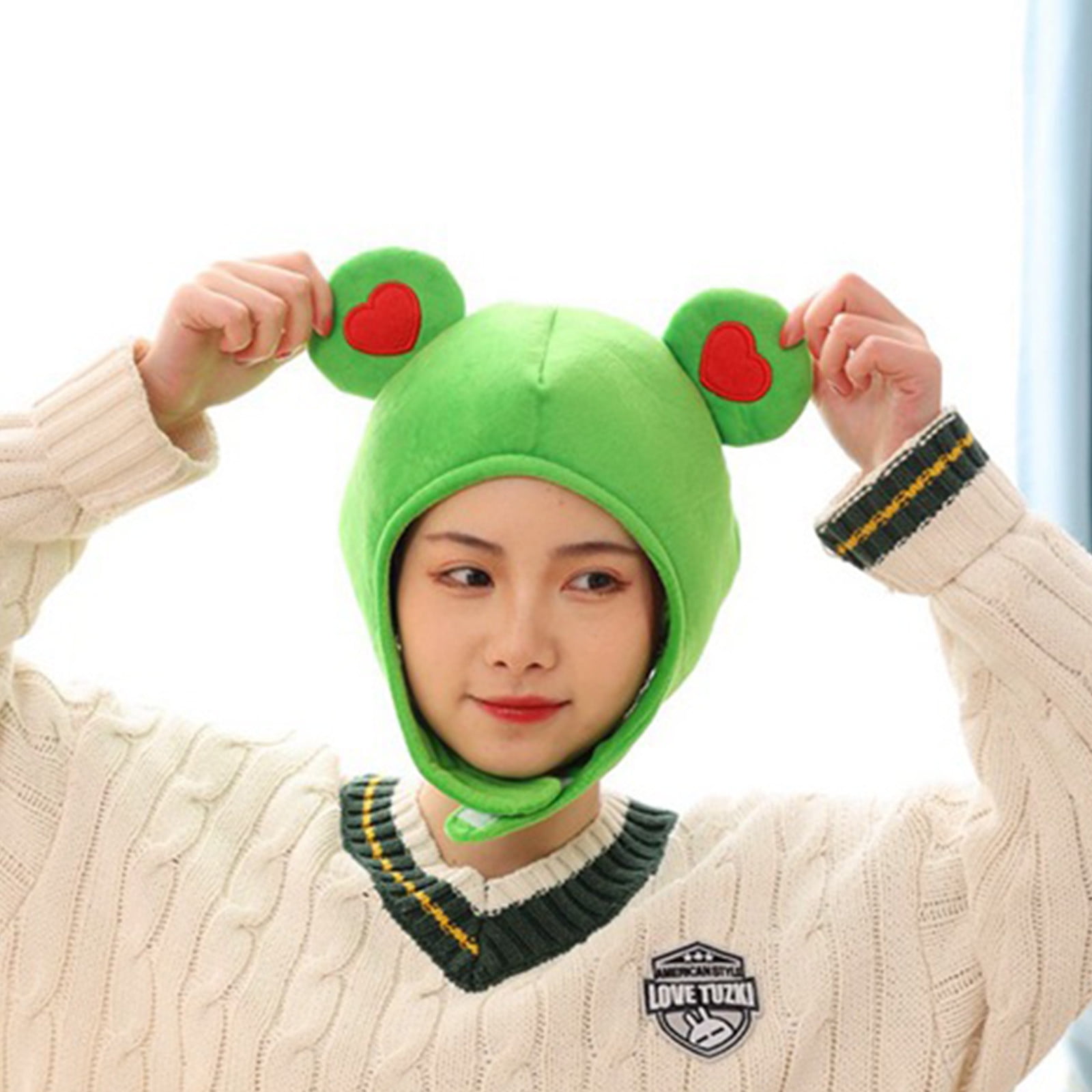 Fesfesfes Cartoon Funny Headgear Adorable Plush Frog Hat Cosplay ...