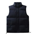 thumbnail image 1 of Fesfesfes Casual Fashion New Men's Down Padded Vest Color Block Mock Neck Sleeveless Vest Casual Winter Warm Outwear Jackets Sale Clearance, 1 of 5
